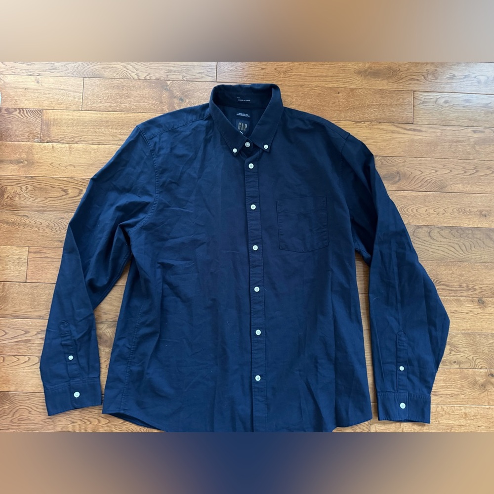GAP Men's Dark Blue Casual Shirt